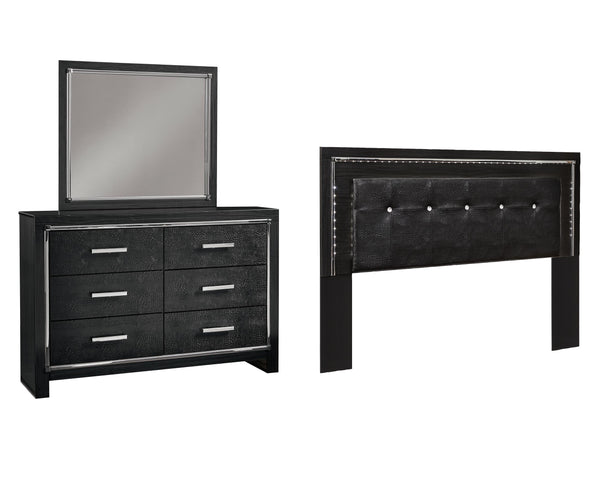 ASHLEY FURNITURE PKG002805 King/california King Upholstered Panel Headboard With Mirrored Dresser