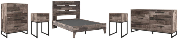 ASHLEY FURNITURE PKG009116 Full Platform Bed With Dresser, Chest and 2 Nightstands