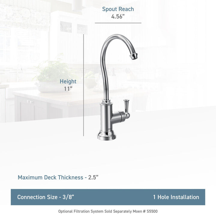 MOEN S5510BL Sip Traditional Matte black One-Handle High Arc Beverage Faucet