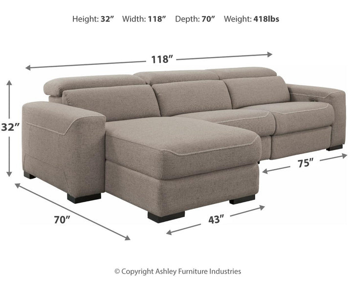 ASHLEY FURNITURE PKG002340 3-piece Sectional With Recliner