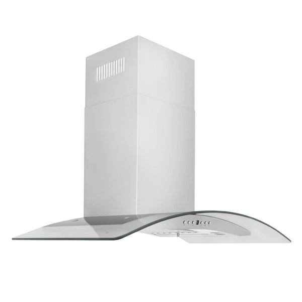 ZLINE KITCHEN AND BATH KN430 ZLINE Convertible Vent Wall Mount Range Hood in Stainless Steel & Glass Size: 30 Inch