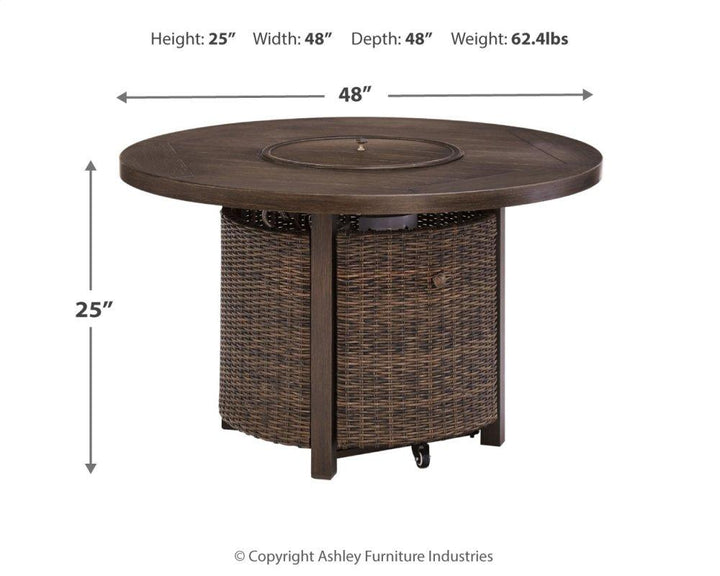 ASHLEY FURNITURE PKG014439 Outdoor Fire Pit Table and 4 Chairs