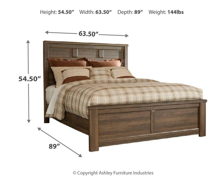 ASHLEY FURNITURE PKG004027 Queen Panel Headboard With Mirrored Dresser, Chest and Nightstand