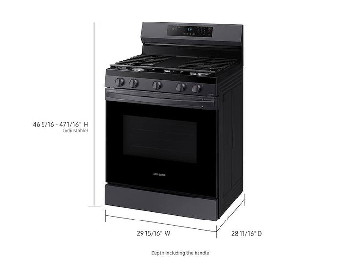 SAMSUNG NX60A6311SG 6.0 cu. ft. Smart Freestanding Gas Range with 18K BTU Dual Power Burner & Self Clean in Black Stainless Steel