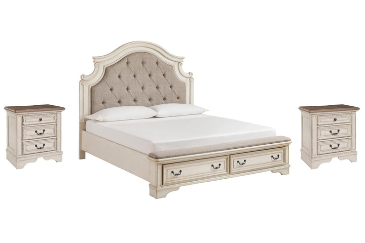 ASHLEY FURNITURE PKG012188 California King Upholstered Bed With 2 Nightstands