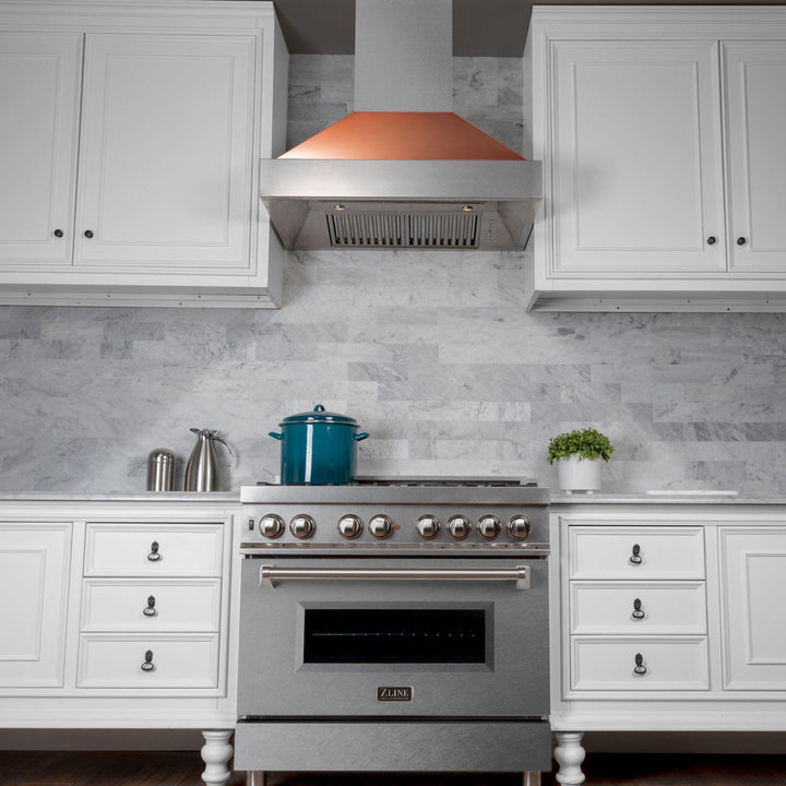 ZLINE KITCHEN AND BATH 8654C30 ZLINE Ducted ZLINE DuraSnow Stainless Steel R Range Hood with Copper Shell Size: 30 Inch