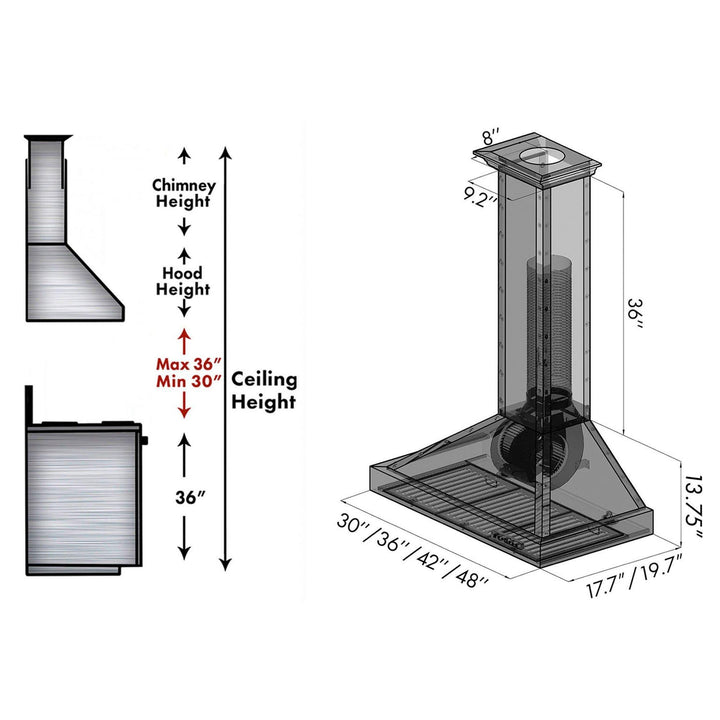 ZLINE KITCHEN AND BATH KB2CBXXX36 ZLINE Designer Series Wall Mount Range Hood Size: 36 inch