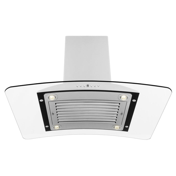 ZLINE KITCHEN AND BATH GL9I30 ZLINE Convertible Vent Island Mount Range Hood in Stainless Steel & Glass Size: 30 Inch