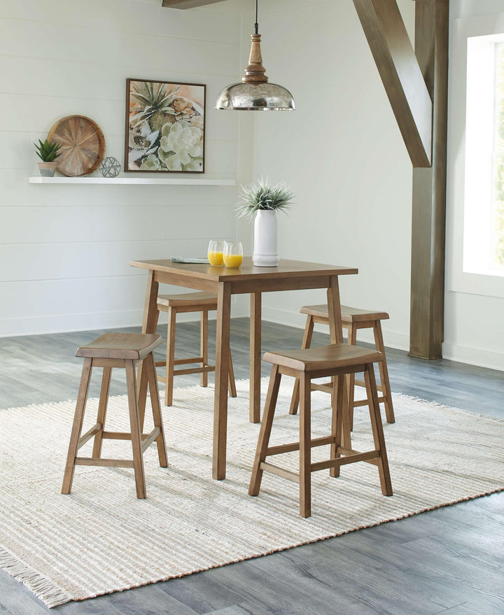 ASHLEY FURNITURE PKG012078 Counter Height Dining Table and 4 Barstools