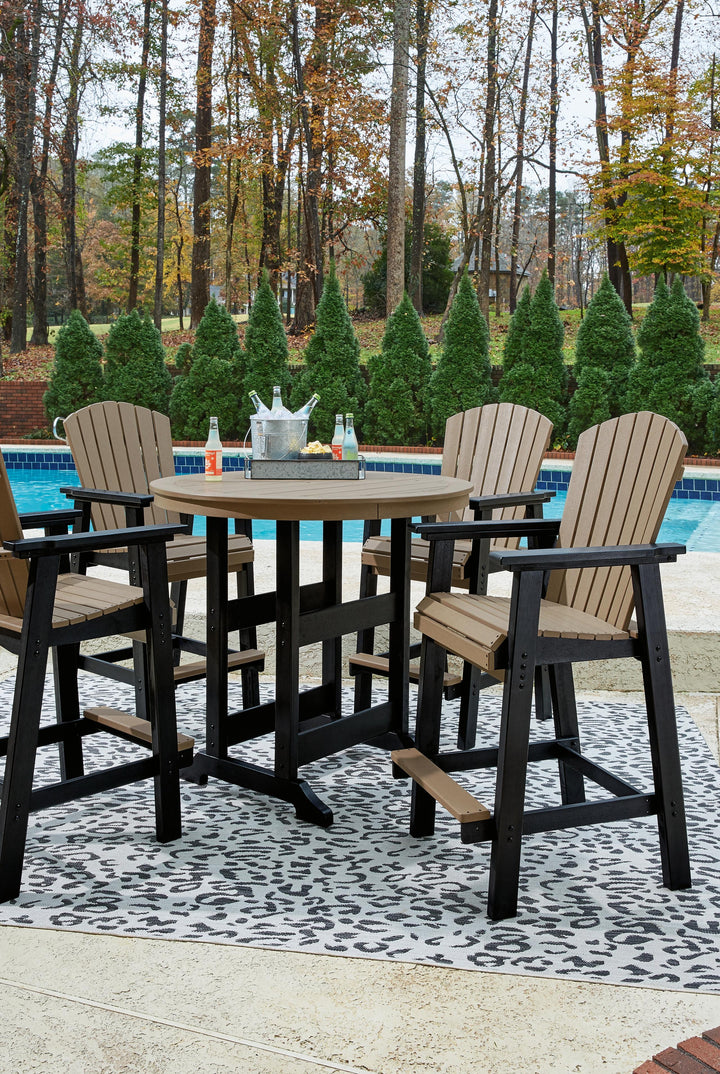 ASHLEY FURNITURE PKG009513 Outdoor Bar Table and 4 Barstools