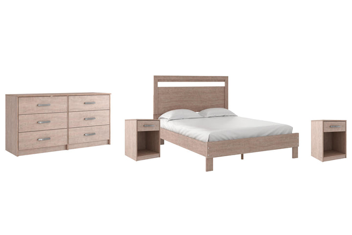 ASHLEY FURNITURE PKG009237 Queen Platform Bed With Dresser and 2 Nightstands