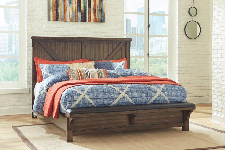 ASHLEY FURNITURE PKG006340 California King Panel Bed With Upholstered Bench With Dresser