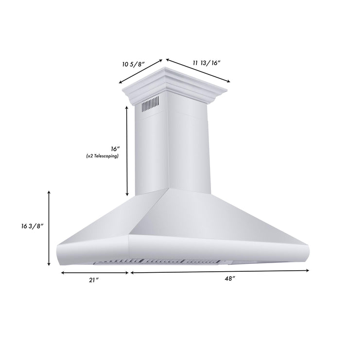 ZLINE KITCHEN AND BATH 587CRN30 ZLINE Professional Convertible Vent Wall Mount Range Hood in Stainless Steel with Crown Molding Size: 30 Inch