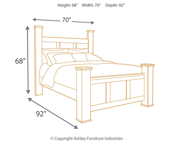 ASHLEY FURNITURE PKG004065 Queen Poster Bed With Mirrored Dresser