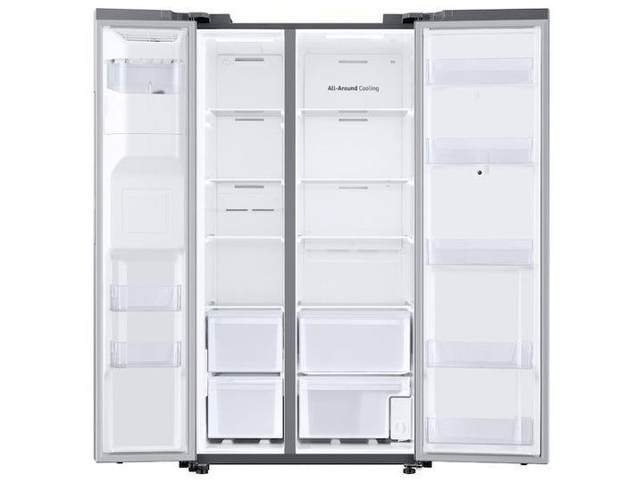 SAMSUNG RS27T5561SR 26.7 cu. ft. Large Capacity Side-by-Side Refrigerator with Touch Screen Family Hub TM in Stainless Steel