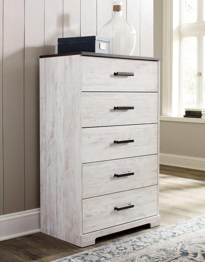 ASHLEY FURNITURE PKG009321 Queen Panel Headboard With Dresser and Chest