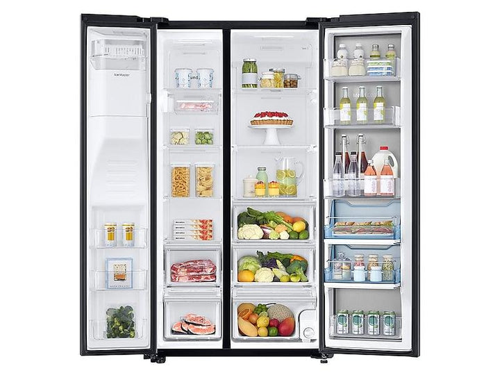 SAMSUNG RH22H9010SG 22 cu. ft. Food Showcase Counter Depth Side-by-Side Refrigerator with Metal Cooling in Black Stainless Steel