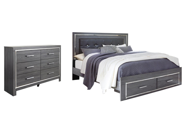 ASHLEY FURNITURE PKG003588 King Panel Bed With 2 Storage Drawers With Dresser