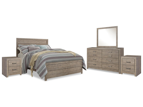 ASHLEY FURNITURE PKG011523 Queen Panel Bed With Mirrored Dresser and 2 Nightstands