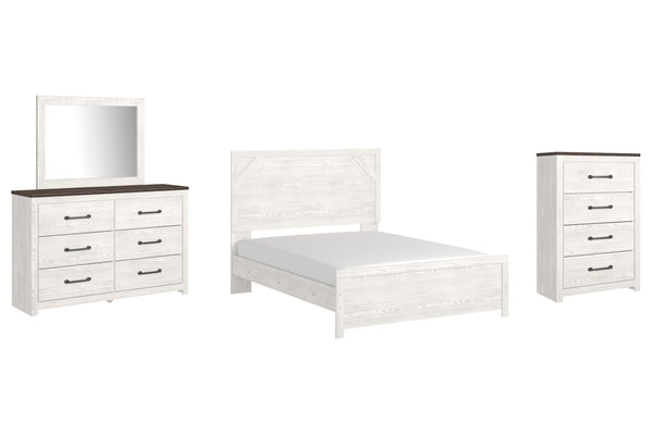 ASHLEY FURNITURE PKG009367 Queen Panel Bed With Mirrored Dresser and Chest