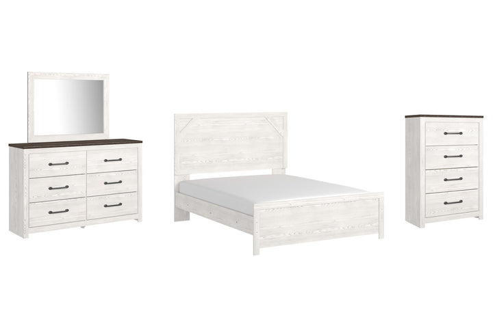ASHLEY FURNITURE PKG009367 Queen Panel Bed With Mirrored Dresser and Chest