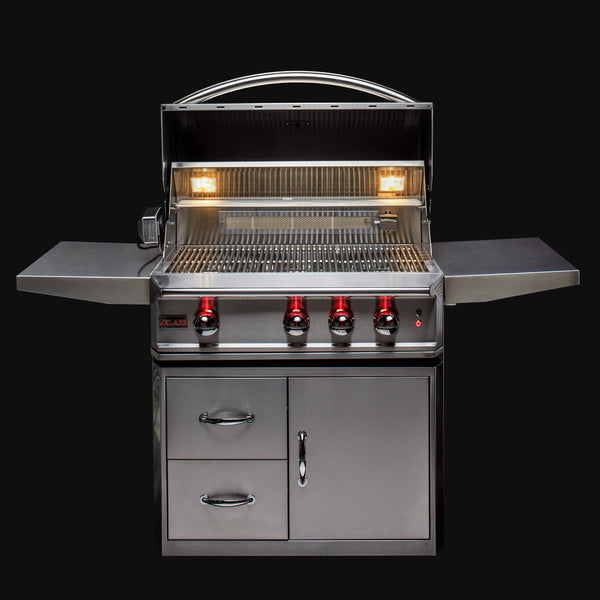 BLAZE GRILLS BLZ3PRONG Blaze Professional LUX 34-Inch 3 Burner Built-In Gas Grill With Rear Infrared Burner, With Fuel Type - Natural Gas