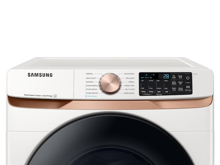 SAMSUNG WF50BG8300AEUS 5.0 cu. ft. Extra Large Capacity Smart Front Load Washer with Super Speed Wash and Steam in Ivory