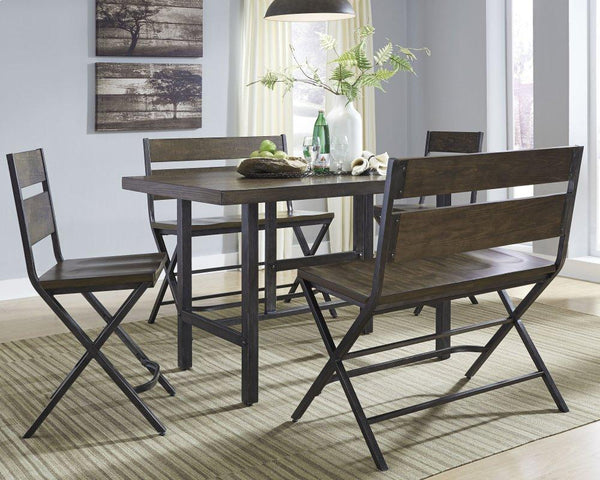 ASHLEY FURNITURE D469D4 Kavara Counter Height Dining Table With 4 Barstools