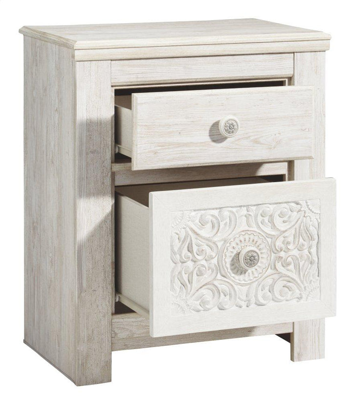 ASHLEY FURNITURE PKG002893 Queen Panel Bed With Mirrored Dresser, Chest and Nightstand