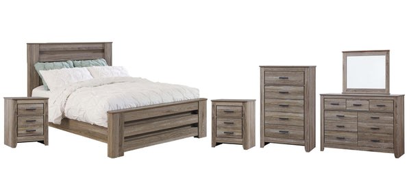 ASHLEY FURNITURE PKG003975 Queen Panel Bed With Mirrored Dresser, Chest and 2 Nightstands