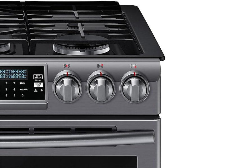 SAMSUNG NX58K9500WG 5.8 cu. ft. Slide-In Gas Range with True Convection in Black Stainless Steel