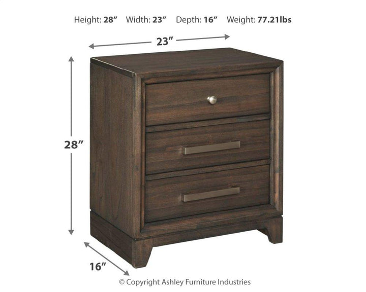 ASHLEY FURNITURE PKG014090 Queen Panel Bed With 2 Storage Drawers With Mirrored Dresser and Nightstand