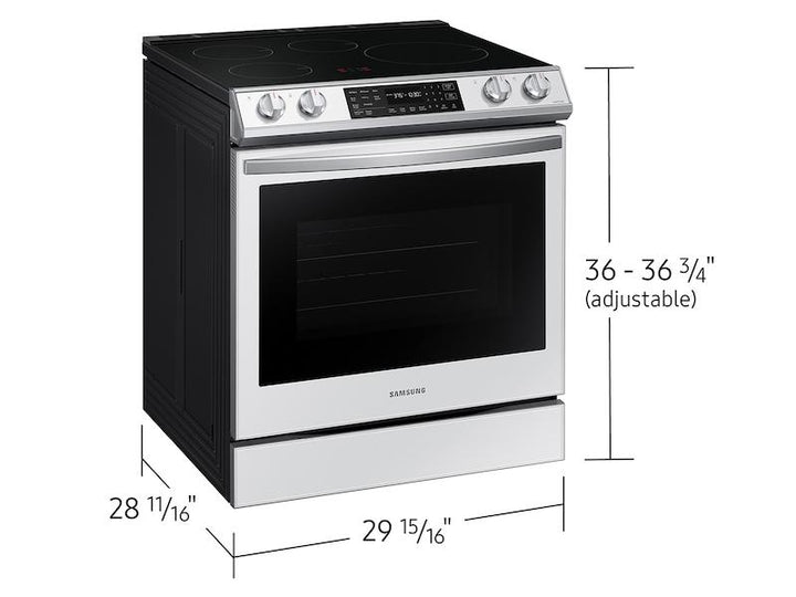 SAMSUNG NE63BB861112AA Bespoke 6.3 cu. ft. Smart Rapid Heat Induction Slide-in Range with Air Fry & Convection+ in White Glass