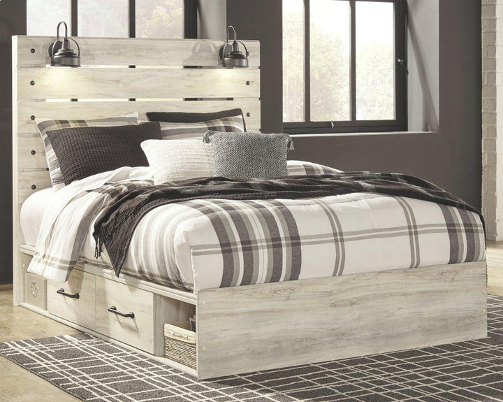 ASHLEY FURNITURE PKG002994 Queen Panel Bed With 2 Storage Drawers With Mirrored Dresser