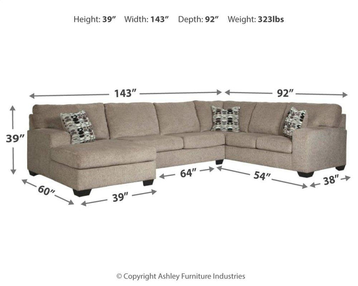 ASHLEY FURNITURE 80702U1 Ballinasloe 3-piece Sectional With Ottoman