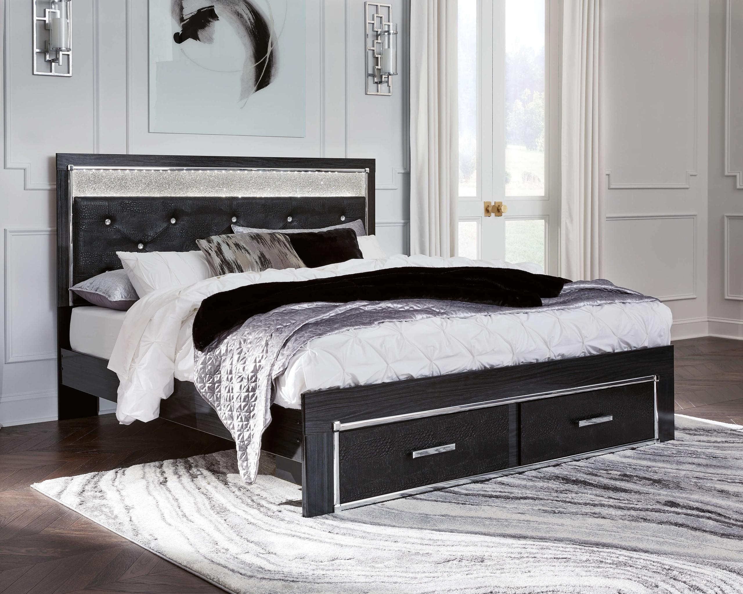 ASHLEY FURNITURE B1420B23 Kaydell King Upholstered Panel Storage Bed