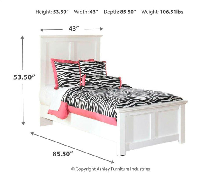 ASHLEY FURNITURE PKG002792 Twin Panel Bed With Mirrored Dresser and Chest