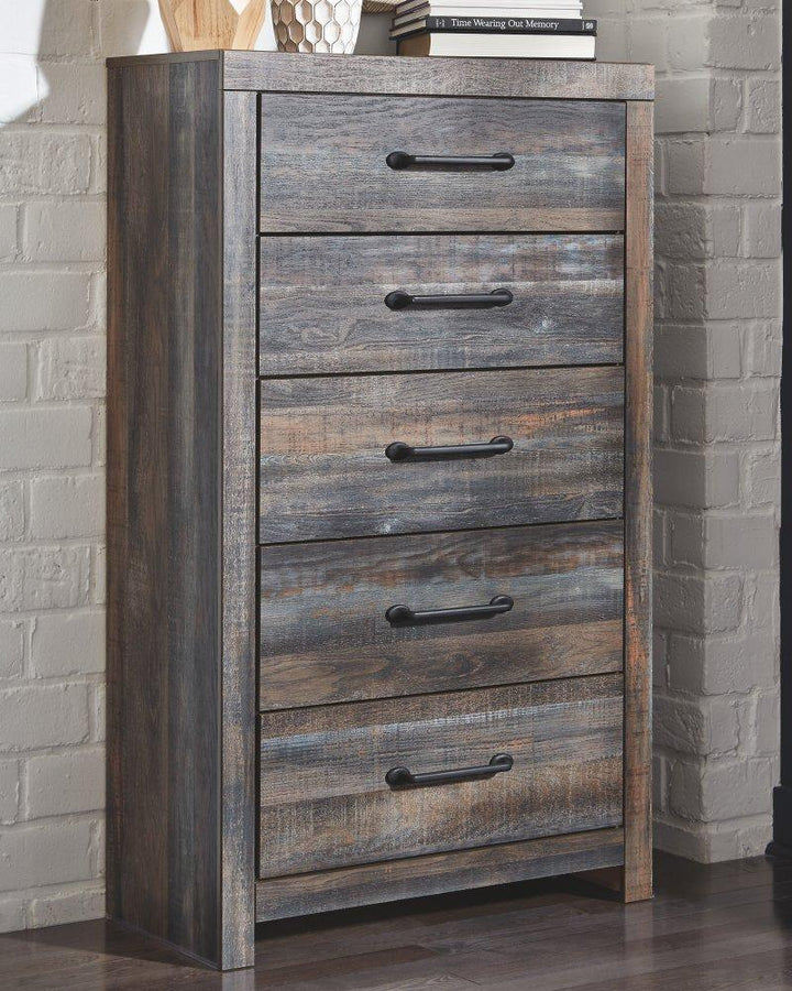 ASHLEY FURNITURE PKG003237 Full Bookcase Bed With 2 Storage Drawers With Mirrored Dresser and Chest
