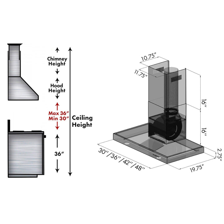 ZLINE KITCHEN AND BATH KE24 ZLINE Convertible Vent Wall Mount Range Hood in Stainless Steel Size: 24 Inch