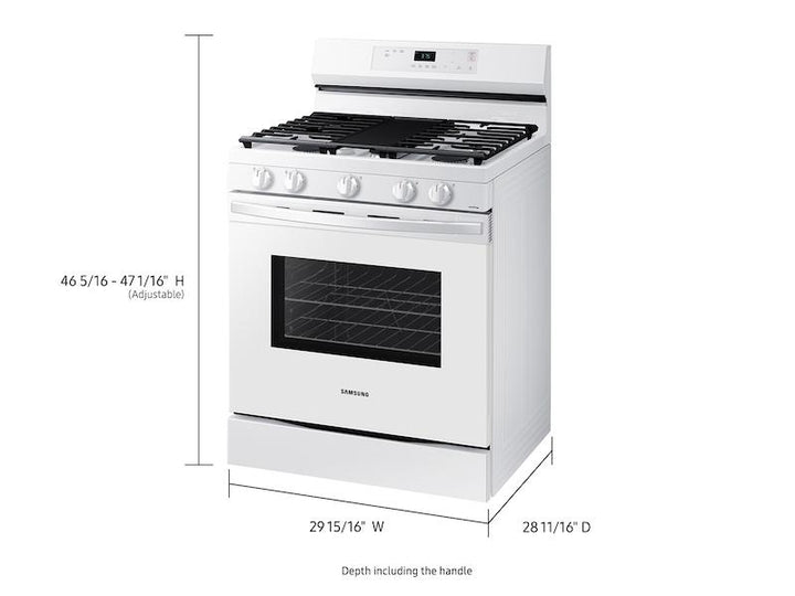 SAMSUNG NX60A6111SW 6.0 cu. ft. Smart Freestanding Gas Range with Integrated Griddle in White