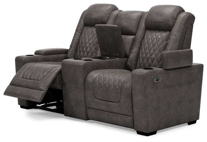 ASHLEY FURNITURE 9300318 Hyllmont Power Reclining Loveseat With Console