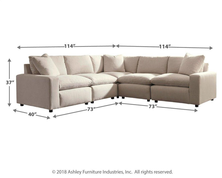 ASHLEY FURNITURE PKG001099 6-piece Sectional With Ottoman