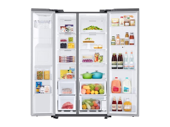 SAMSUNG RS27T5561SR 26.7 cu. ft. Large Capacity Side-by-Side Refrigerator with Touch Screen Family Hub TM in Stainless Steel