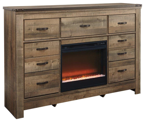 ASHLEY FURNITURE B446B25 Trinell Dresser With Electric Fireplace