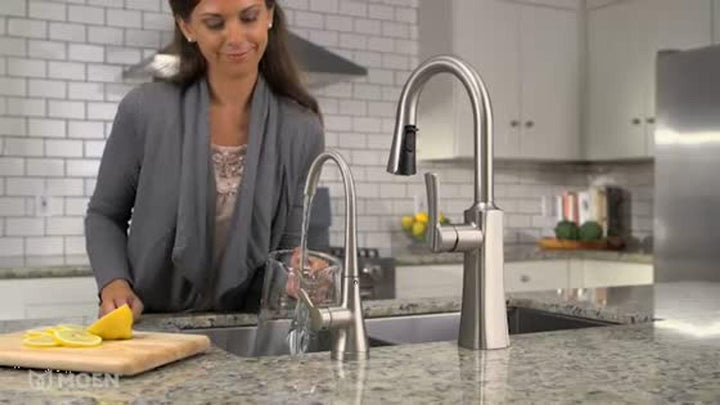 MOEN S5520SRS Sip Transitional Spot resist stainless One-Handle High Arc Beverage Faucet