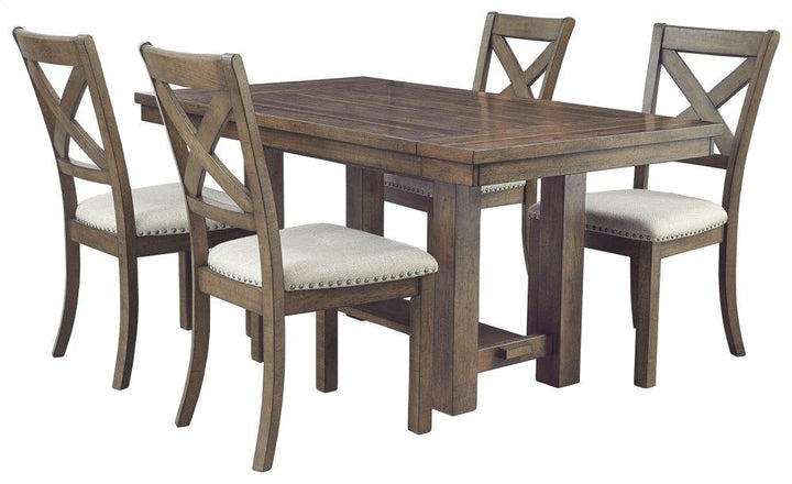 ASHLEY FURNITURE D631D5 Moriville Dining Table and 4 Chairs