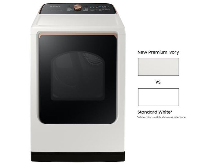 SAMSUNG DVE55A7300E 7.4 cu. ft. Smart Electric Dryer with Steam Sanitize+ in Ivory