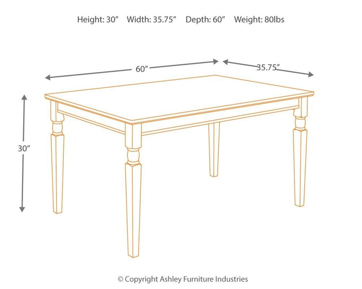 ASHLEY FURNITURE PKG002045 Dining Table and 2 Chairs and 2 Benches