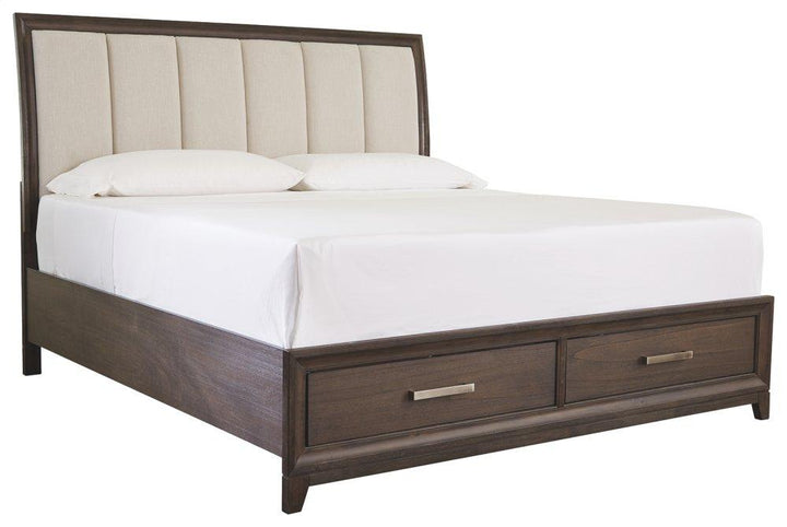 ASHLEY FURNITURE PKG005240 King Panel Bed With 2 Storage Drawers With Mirrored Dresser