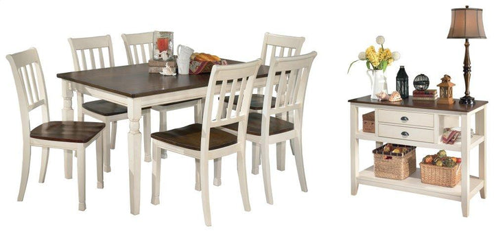 ASHLEY FURNITURE PKG002056 Dining Table and 6 Chairs With Storage